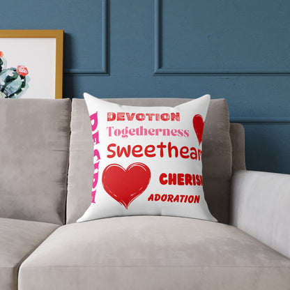 Sweetheart Words Poly Pillow