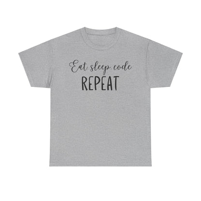 Eat. Sleep. Code. Repeat Unisex Heavy Cotton Tee