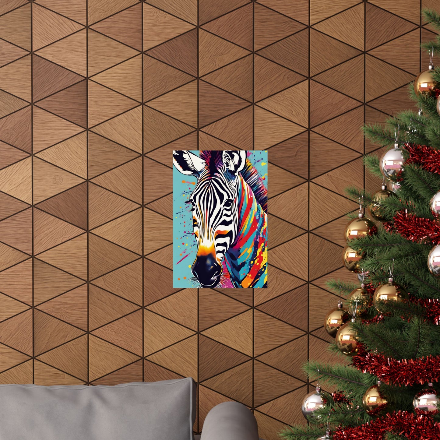 Multicolored Zebra 7 Matte Vertical Poster