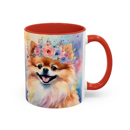 Pomeranian 04 Accent Coffee Mug - Dog Lover Gift