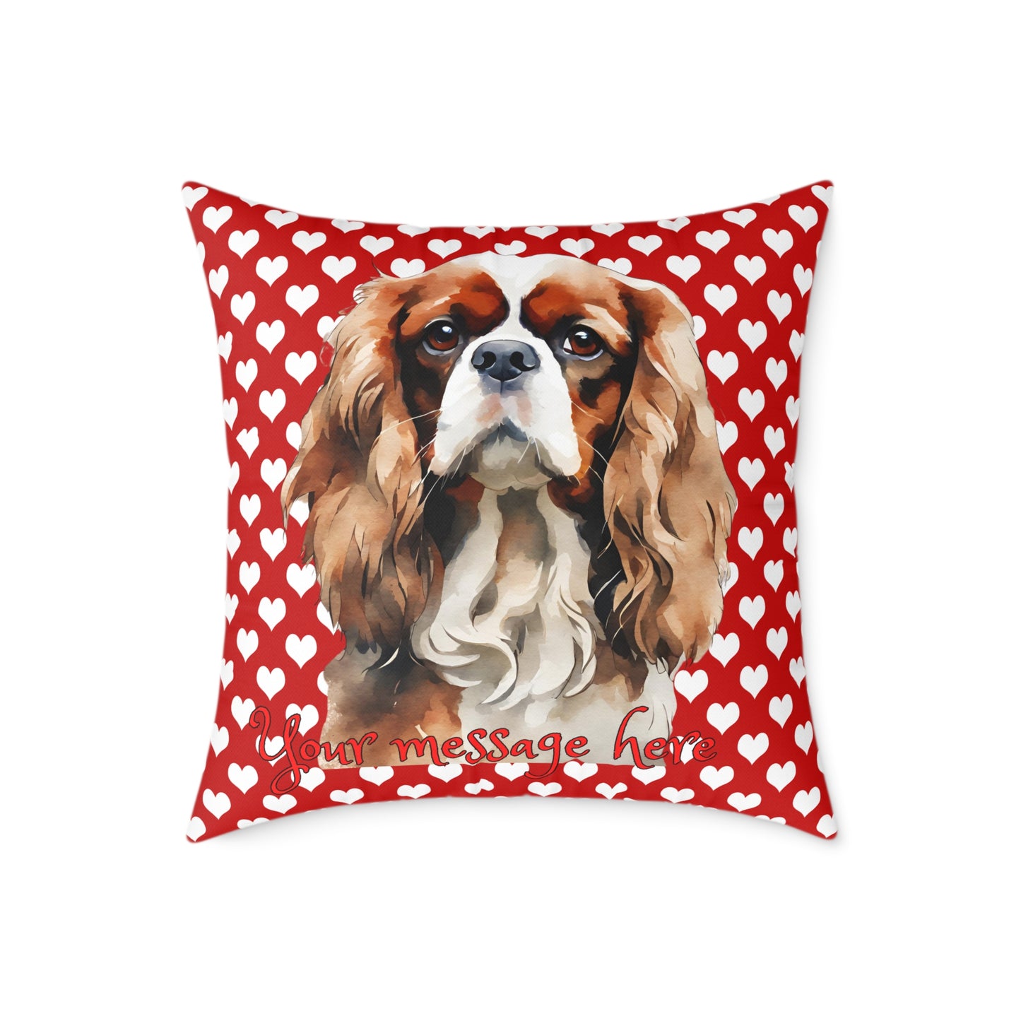 Personalized Valentine Cavalier King Charles Spaniel Poly Cushion/Pillow 5 sizes