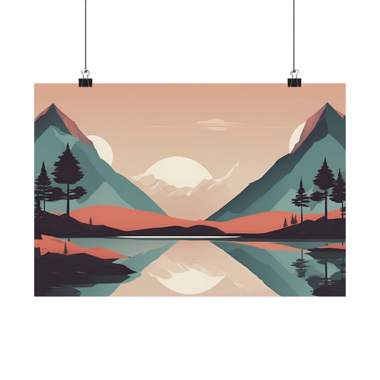 Retro mountains 3 Matte Horizontal Posters
