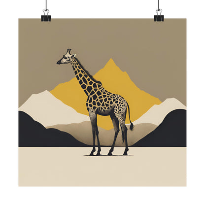 Lone Collection Giraffe 17 Matte Square Posters