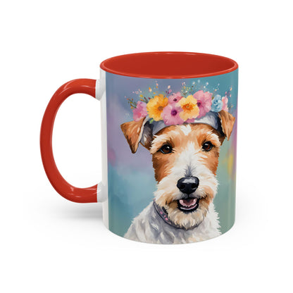 Fox Terrier 02 Accent Coffee Mug - Dog Lover Gift