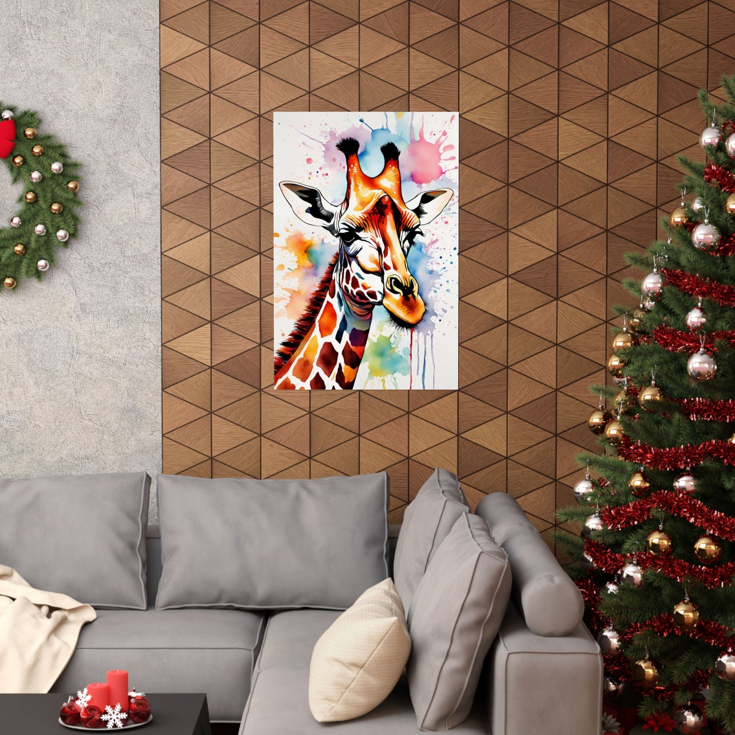 Multicolored Giraffe 01 Matte Vertical Poster