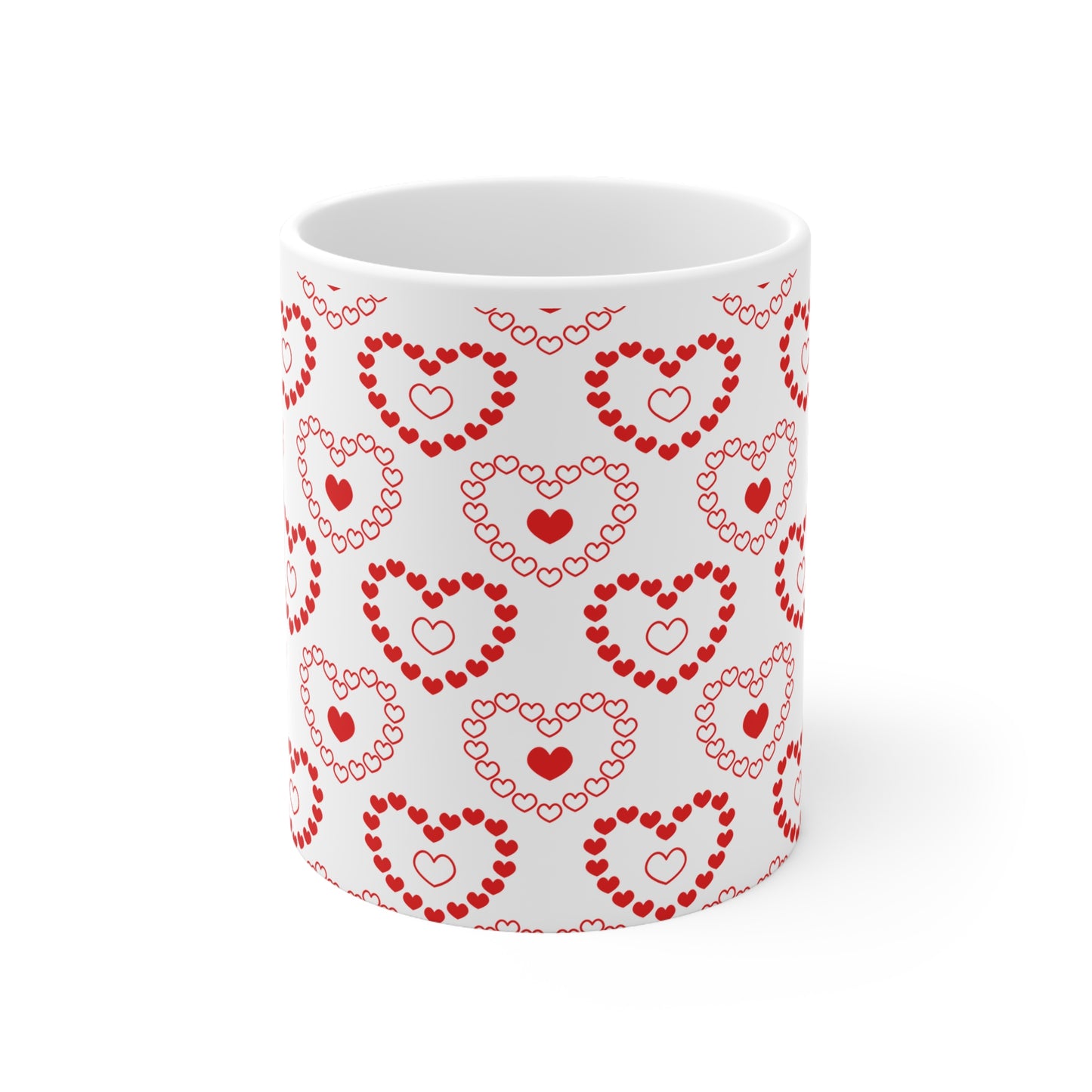 Hearts Valentines Mug Ceramic 11oz