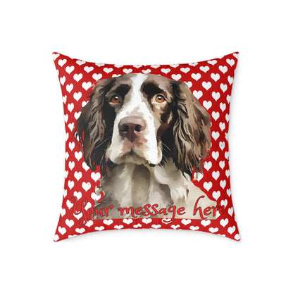 Personalized Valentine Springer Spaniel Poly Cushion/Pillow 5 sizes