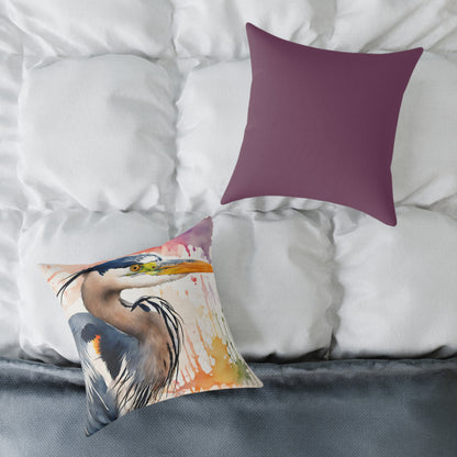 Heron 02 Poly Pillow - Natures Beauty Design