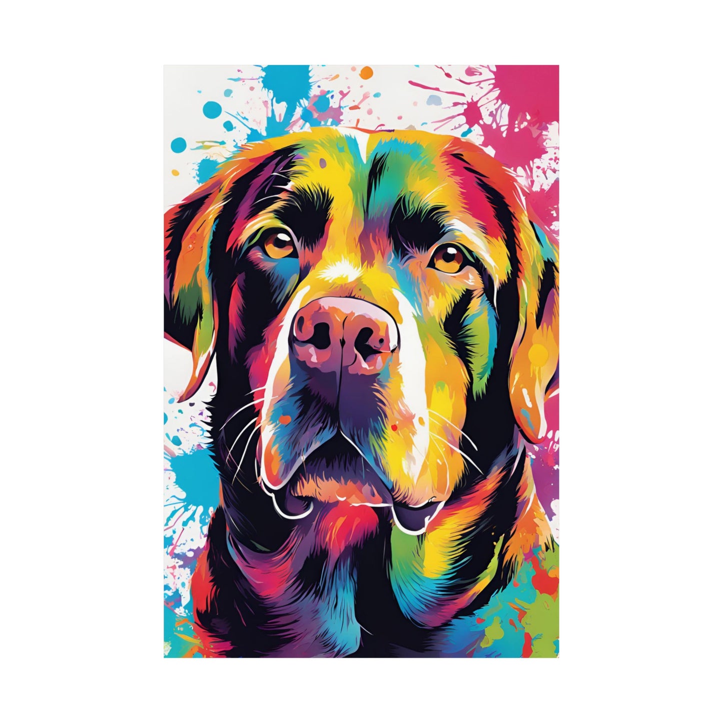 Multicolored Labrador 3 Matte Vertical Poster