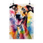 Multicolored Goofy Greyhound 01 Matte Vertical Poster