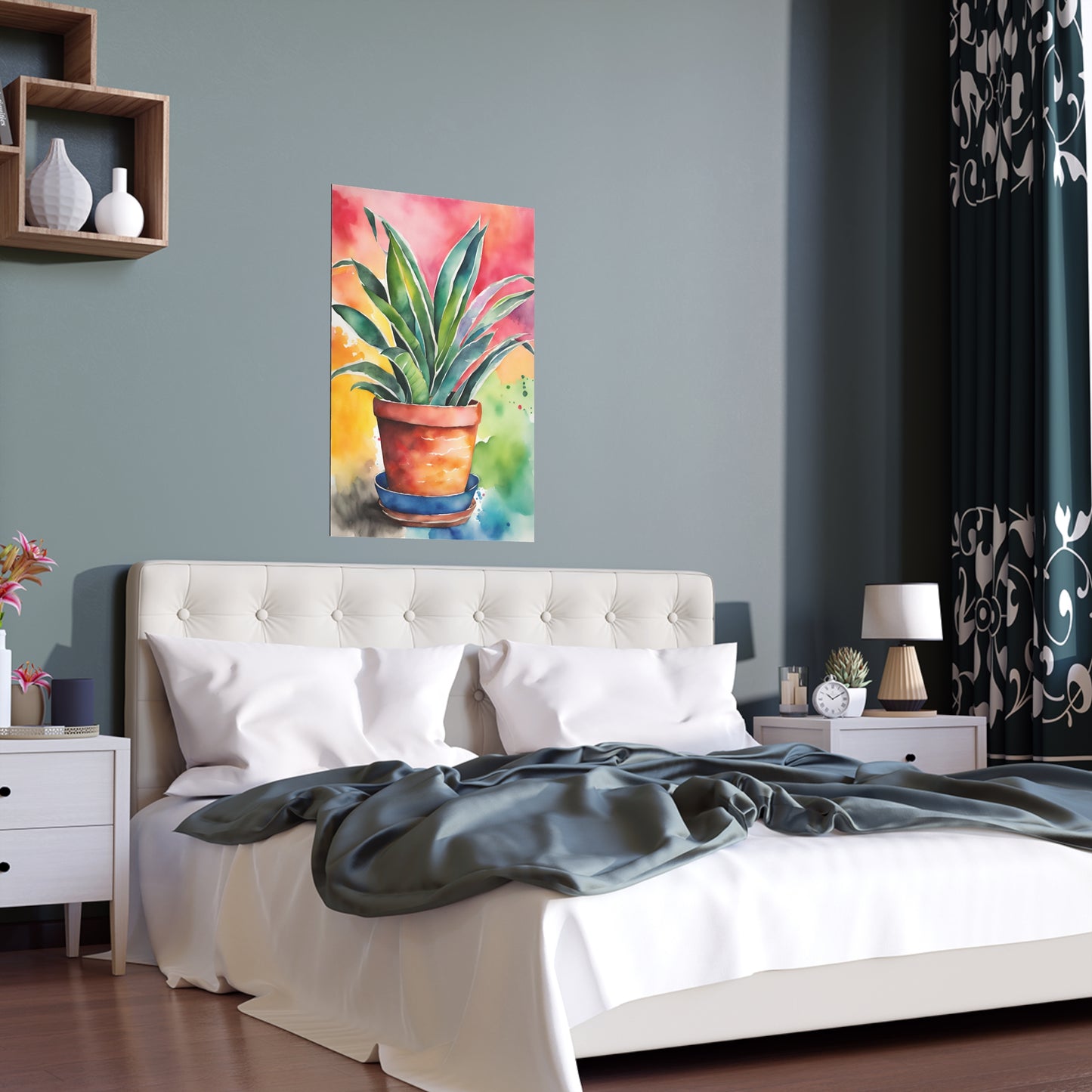 Multicolored Pot Plant 10 Indoor and Outdoor Silk Poster