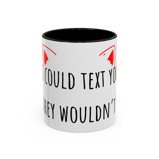 If Cats Could Text 2 Accent Coffee Mug (11oz)