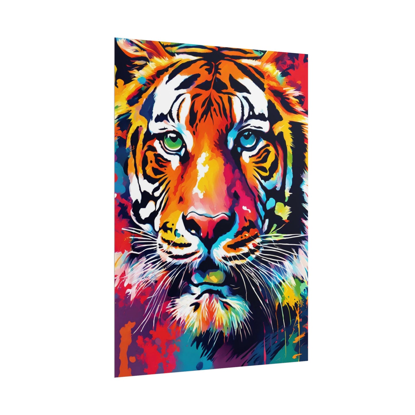 Multicolored Tiger 4 Matte Vertical Poster