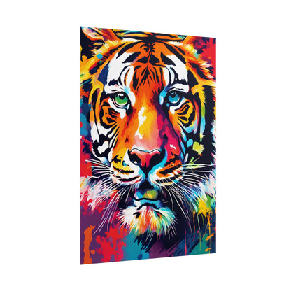 Multicolored Tiger 4 Matte Vertical Poster