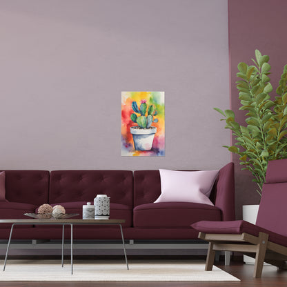 Multicolored Cactus 1 Indoor and Outdoor Silk Poster