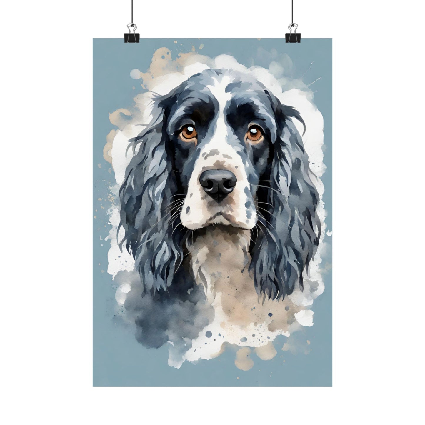 Dogs Blue Roan Cocker Spaniel 01 Matte Vertical Poster