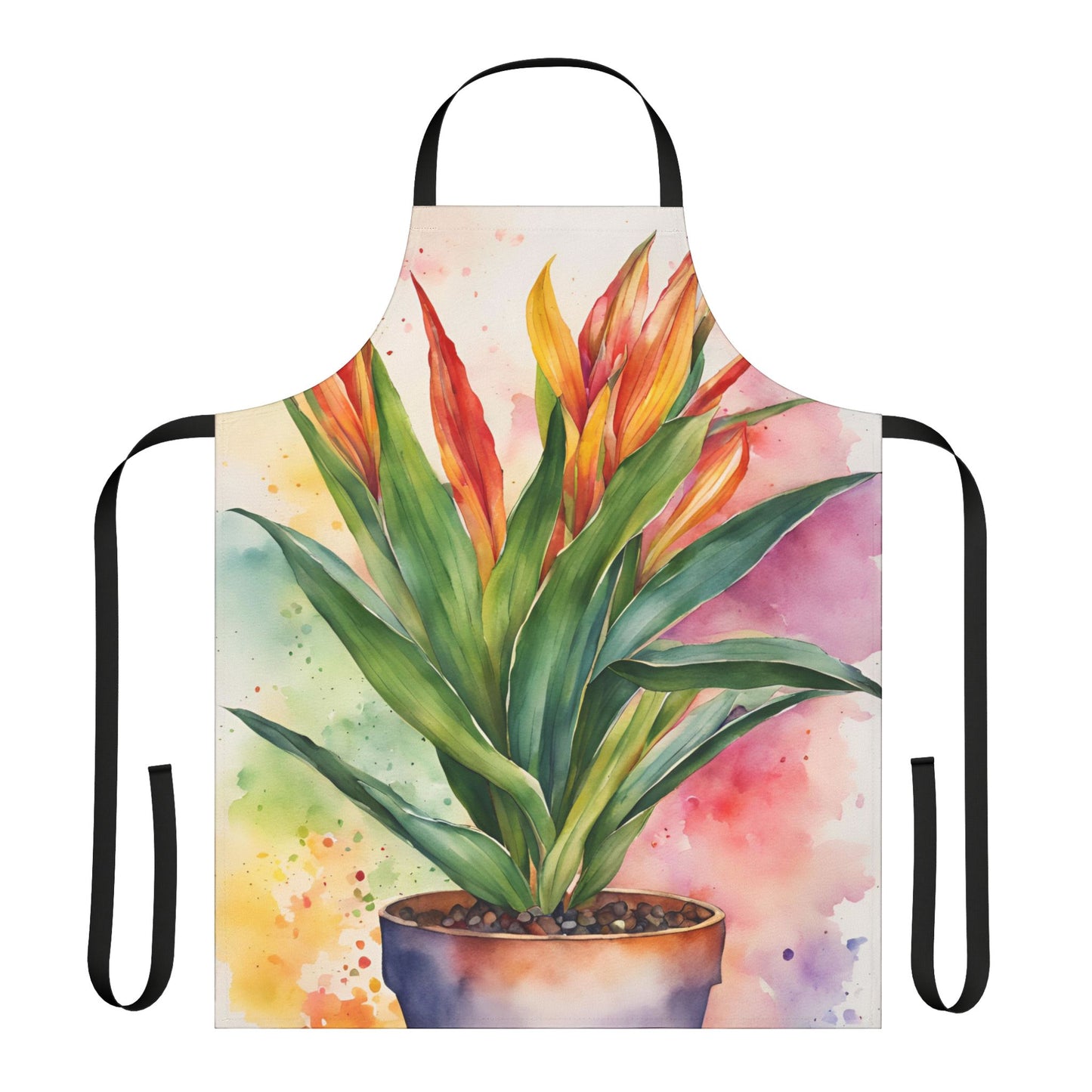 Multicolored Pot Plant 4 Adult Apron (AOP)