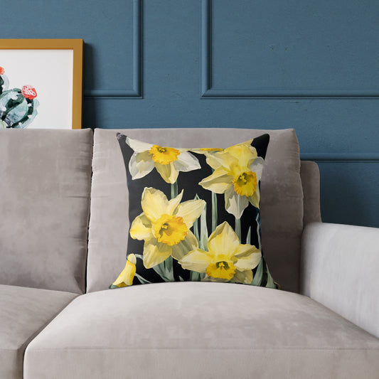 Daffodils 02 Poly Pillow - Natures Beauty Design