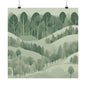 On The Hillside Green 21 Matte Square Posters