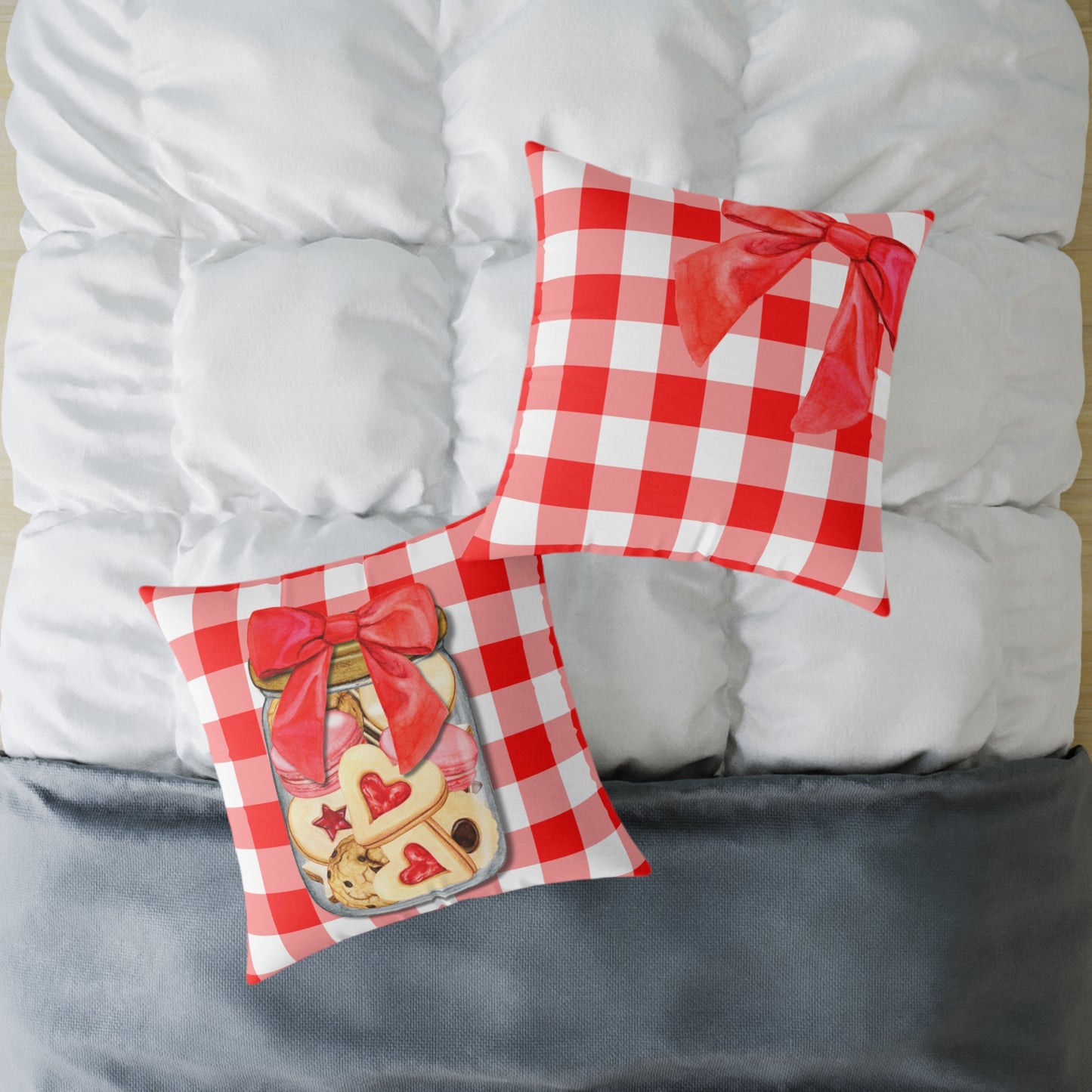 Valentine Cup Cookies Poly Pillow