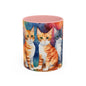 Kitties 3 Accent Coffee Mug, 11oz