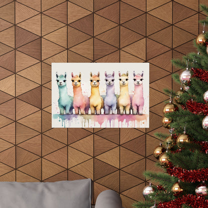 Nursery Llamas 1 Matte Horizontal Posters