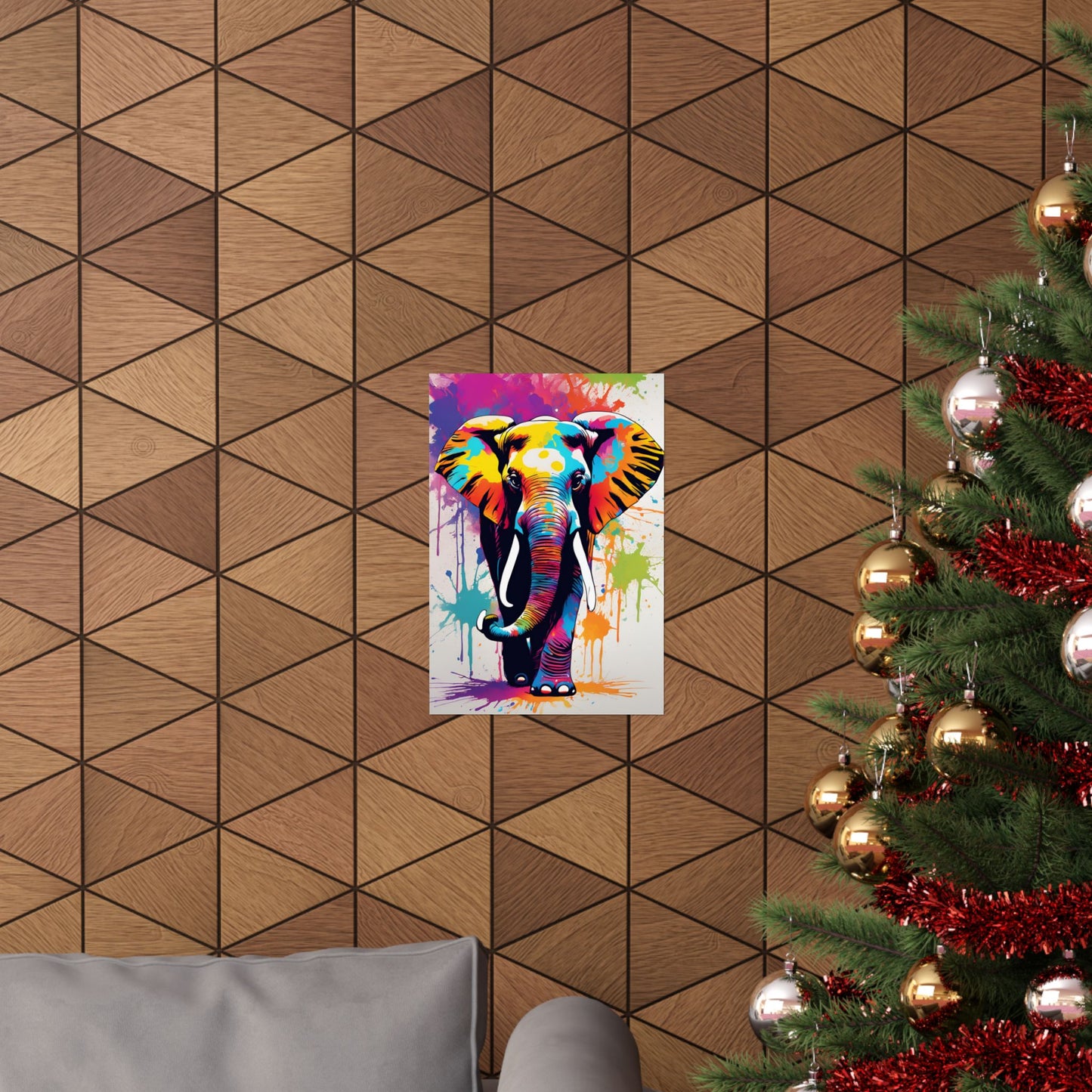 Multicolored Elephant 4 Matte Vertical Poster