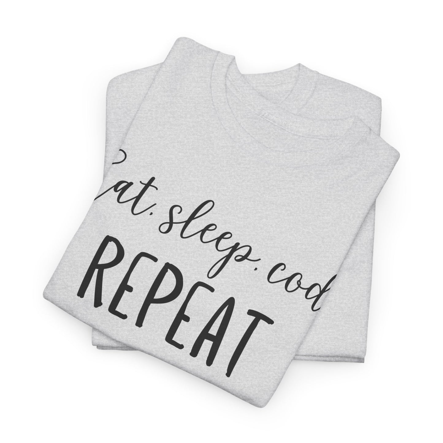 Eat. Sleep. Code. Repeat Unisex Heavy Cotton Tee