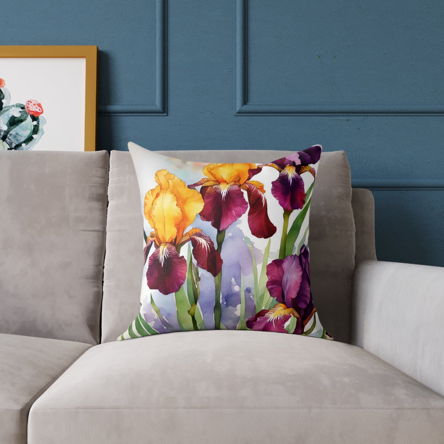 Irises 02 Poly Pillow - Natures Beauty Design