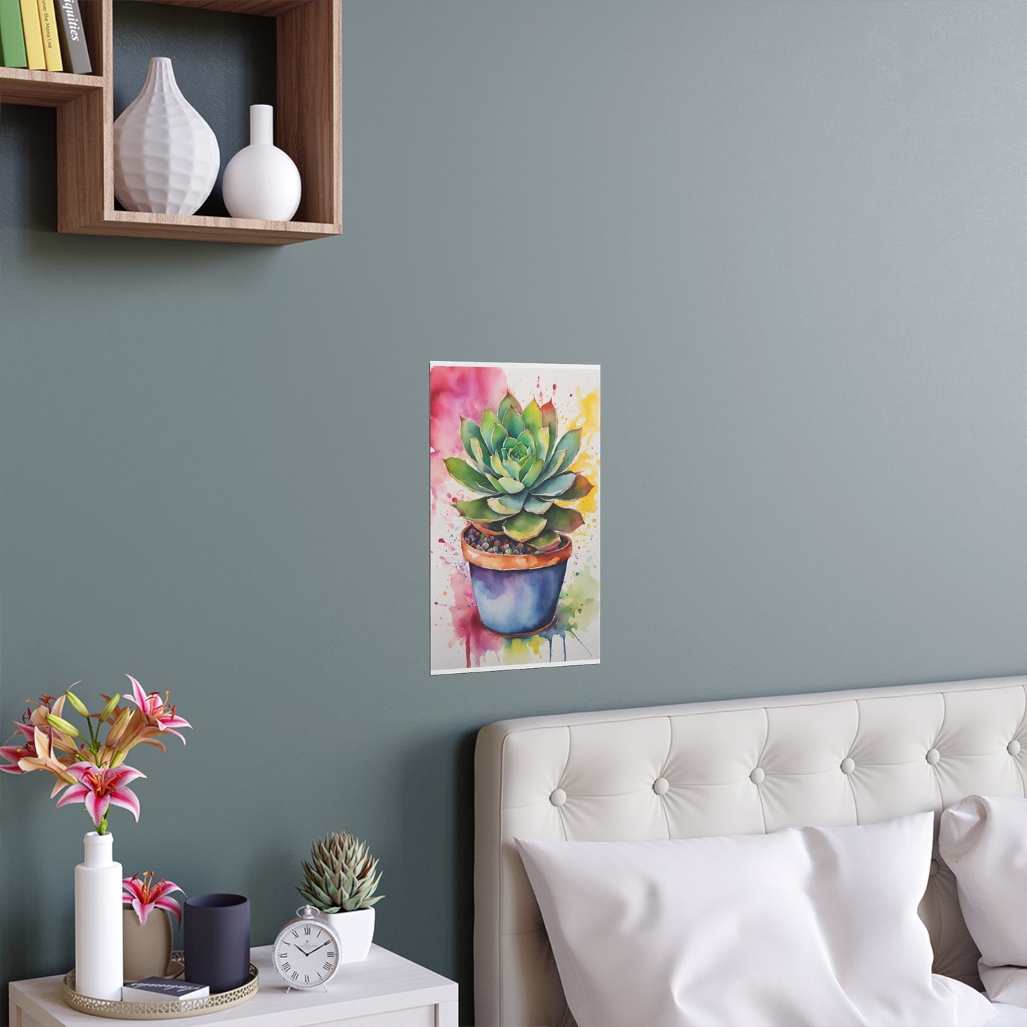 Multicolored Succulent 3 Indoor and Outdoor Silk Poster