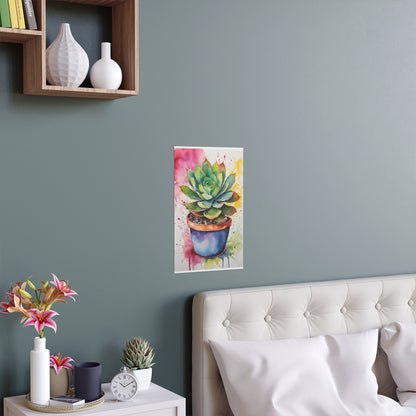Multicolored Succulent 3 Indoor and Outdoor Silk Poster
