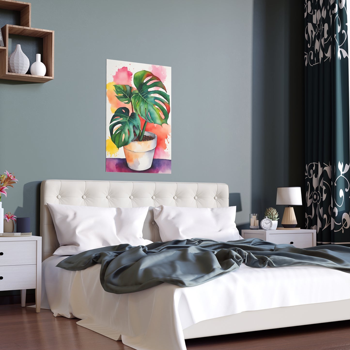 Multicolored Pot Plant 14 Indoor and Outdoor Silk Poster