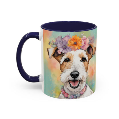 Fox Terrier 01 Accent Coffee Mug - Dog Lover Gift