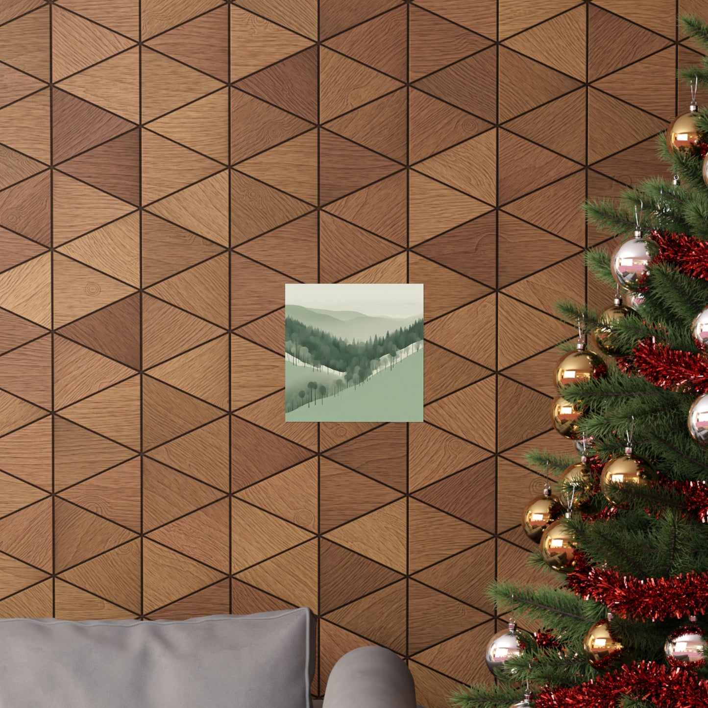 On The Hillside Green 19 Matte Square Posters