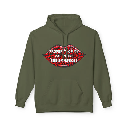 Property Of My Valentine (She’s The Boss) Mens Valentines Hoodie