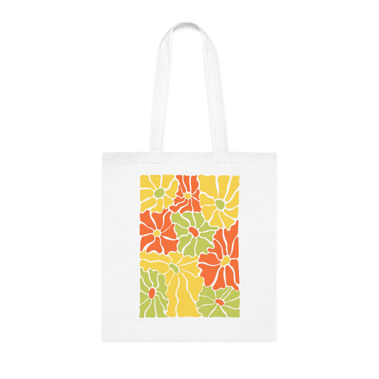 Abstract flowers 24 Cotton Tote