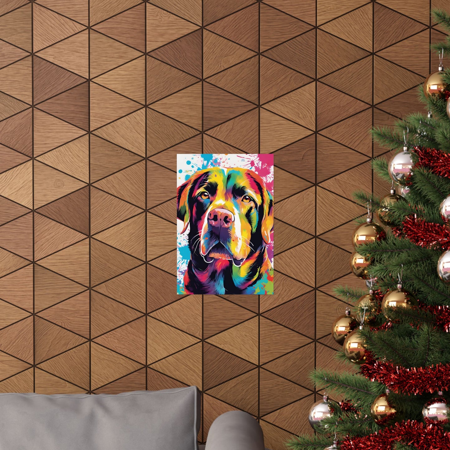 Multicolored Labrador 3 Matte Vertical Poster