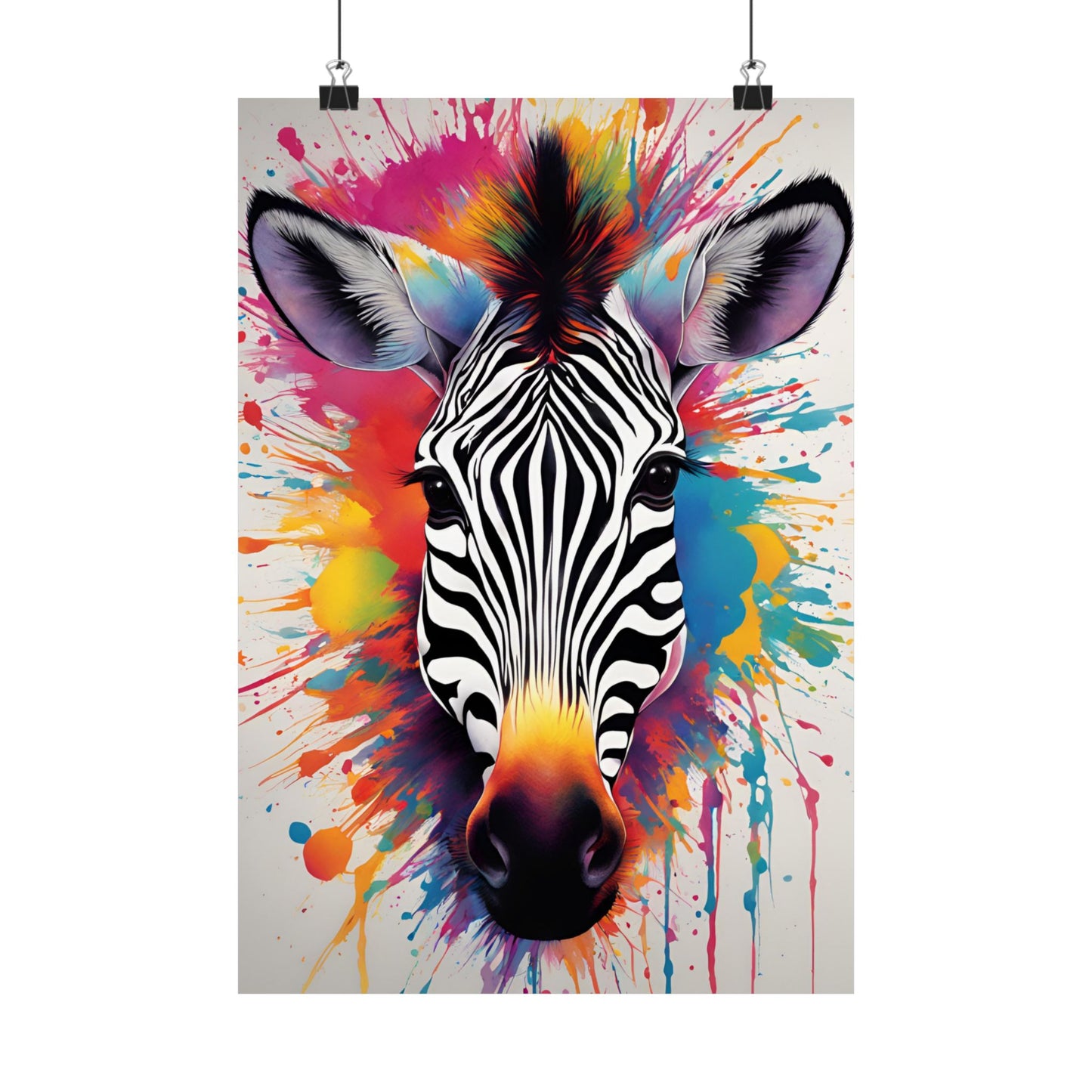 Multicolored Zebra 5 Matte Vertical Poster