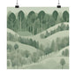 On The Hillside Green 21 Matte Square Posters