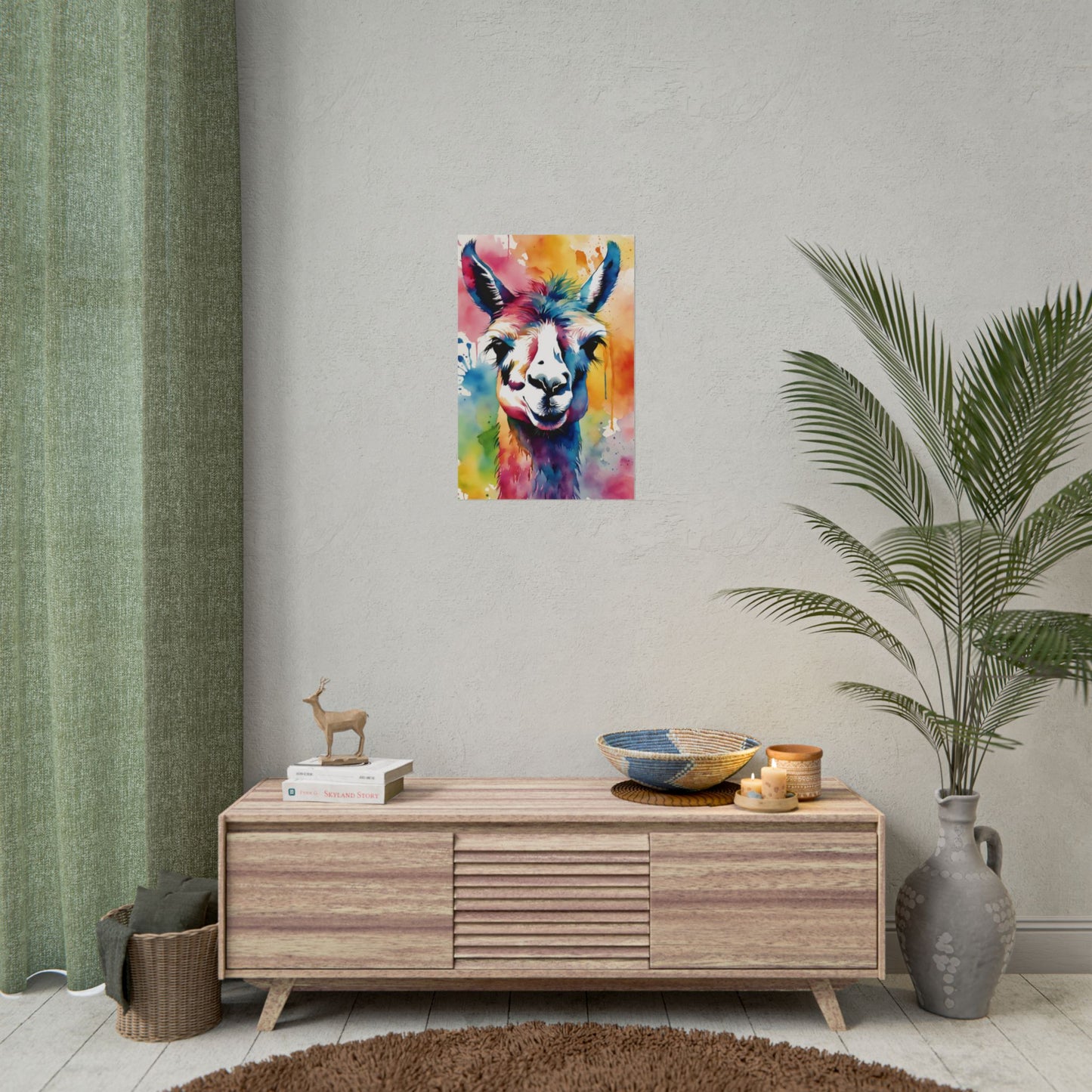 Multicolored Llama Lovin 4 Matte Vertical Poster