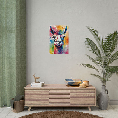 Multicolored Llama Lovin 4 Matte Vertical Poster