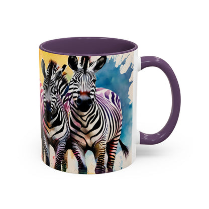 Multicoloured Zebra 2 Accent Mug 11oz