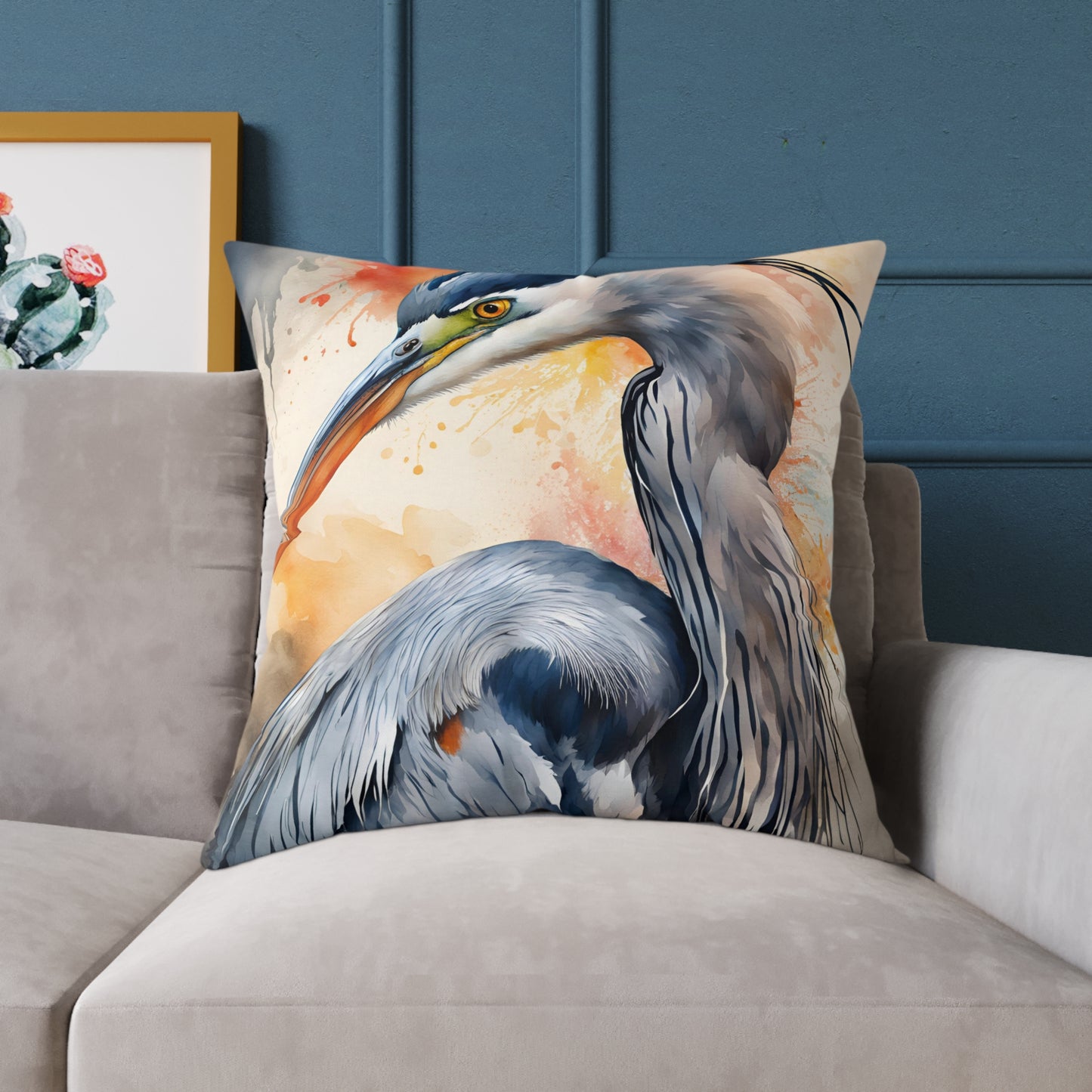 Heron 03 Poly Pillow - Natures Beauty Design