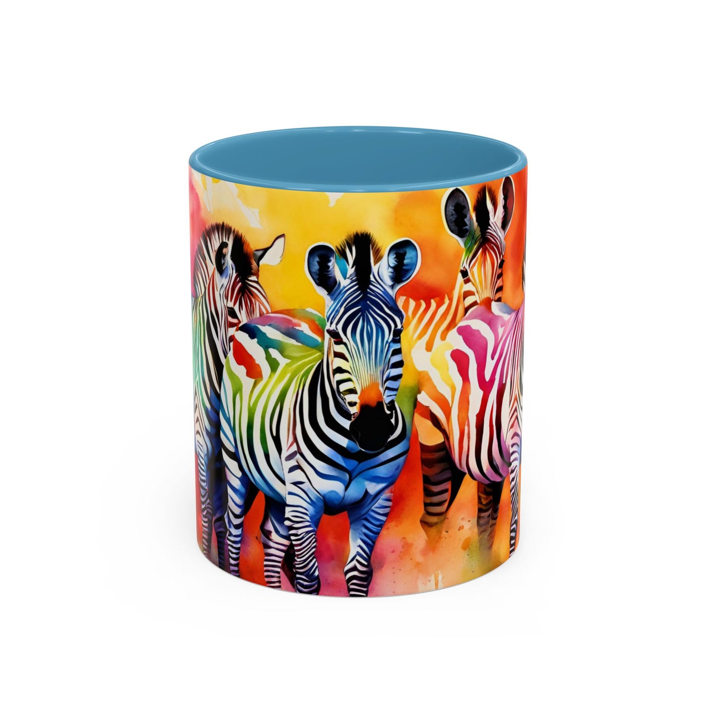 Multicoloured Zebra 3 Accent Mug 11oz