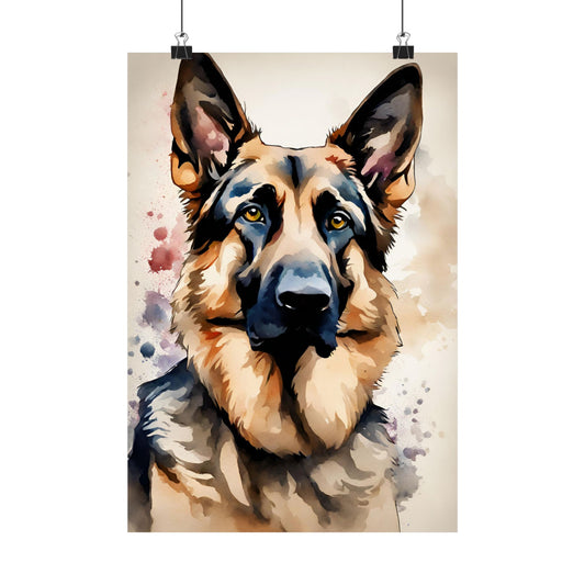 Dogs German Shepherd 03 Matte Vertical Poster