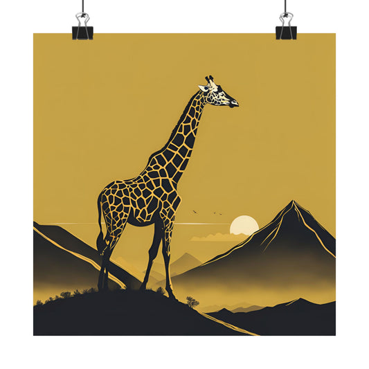 Lone Collection Giraffe 10 Matte Square Posters