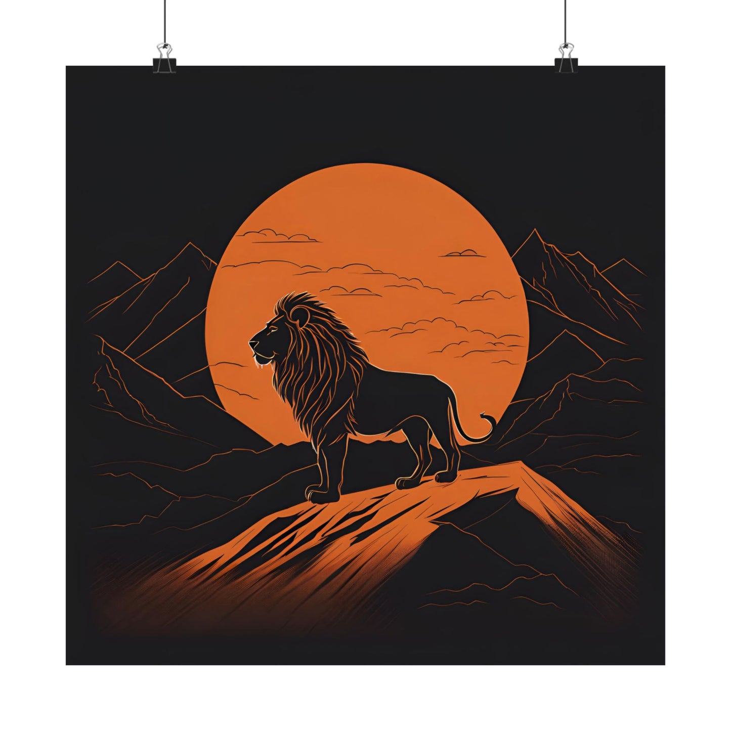 Lone Collection Lion 11 Matte Square Posters