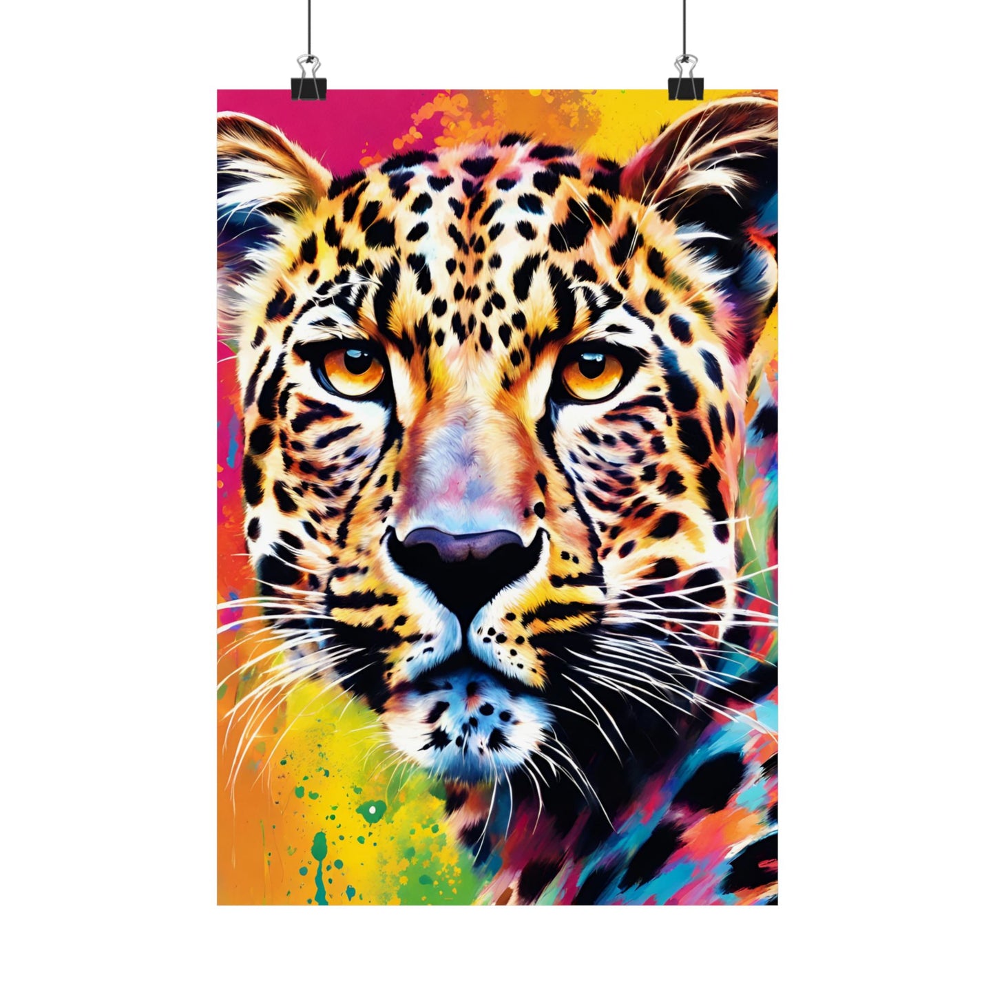 Multicolored Cheetah 2 Matte Vertical Poster