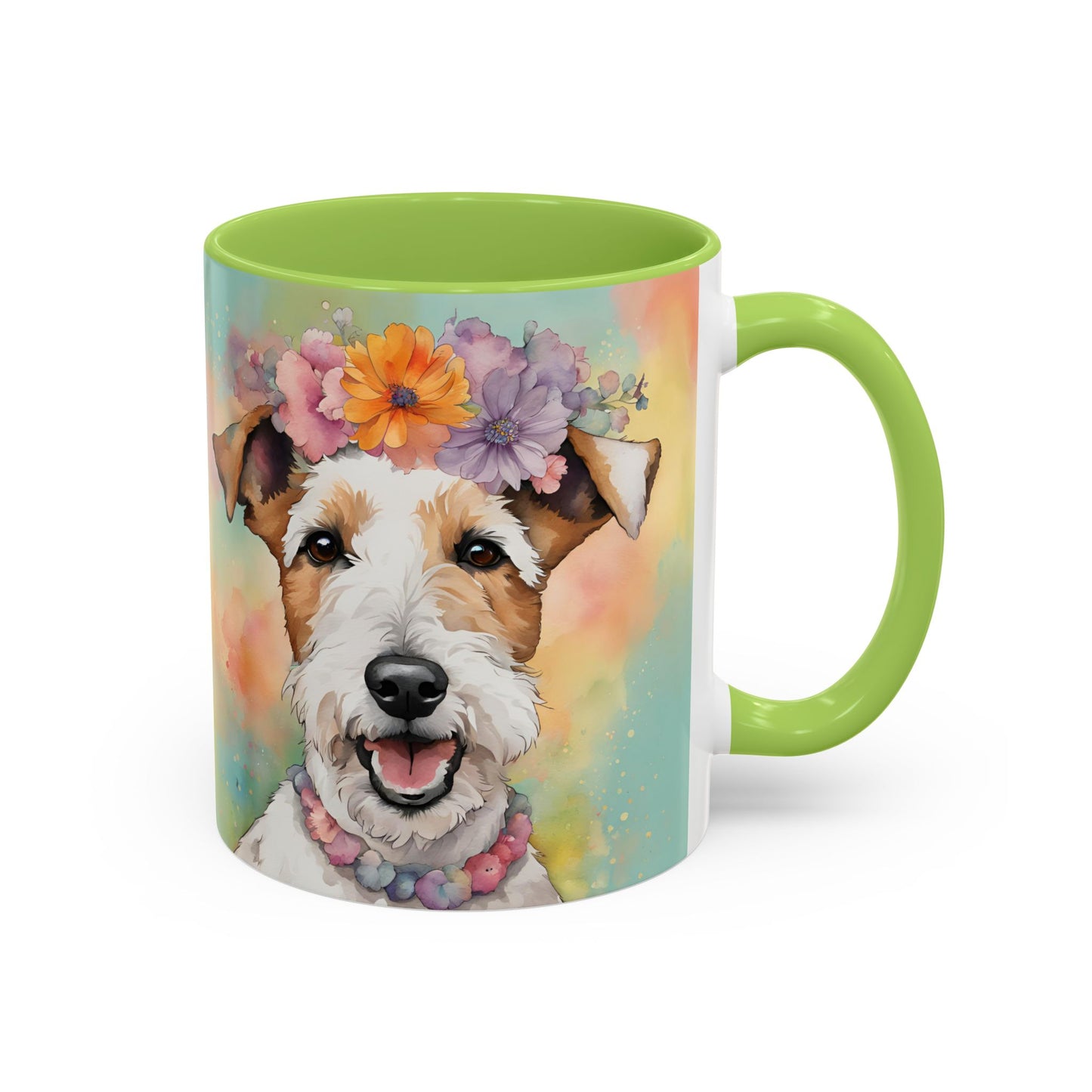 Fox Terrier 01 Accent Coffee Mug - Dog Lover Gift