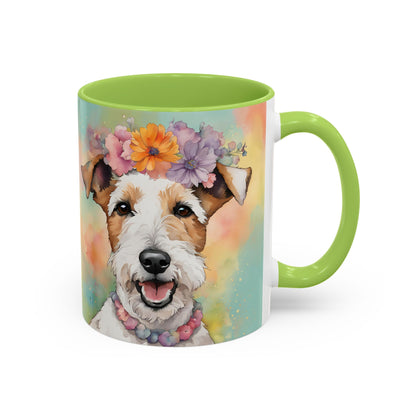 Fox Terrier 01 Accent Coffee Mug - Dog Lover Gift